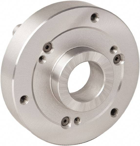 Bison - Adapter Back Plate for 6" Diam Bison Set-Tru Lathe Chucks - D1-8 Mount, 42mm Through Hole Diam - A1 Tooling