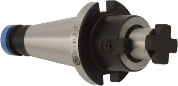 Bison - NMTB30 Taper Shank 1/2" Pilot Diam Shell Mill Holder - 2" Flange to Nose End Projection, 1-3/8" Nose Diam - Exact Industrial Supply