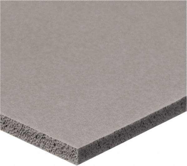 Value Collection - 1/4" Thick x 1/2" Wide x 6' Long Gray Closed Cell Silicone Foam Rubber Roll - Stock Length, Adhesive Back, -60°F to 400°F - A1 Tooling