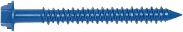 Powers Fasteners - 1/4" Diam, 5" OAL, Phillips Drive, Concrete Screw & Masonry Fastener - Carbon Steel, Perma-Seal Finish, Includes #3 Phillips Bit - A1 Tooling