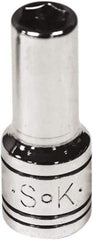 SK - 1/4" Drive, Deep Hand Socket - 6 Points, Steel, Chrome Finish - A1 Tooling