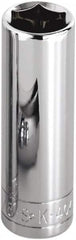 SK - 3/8", 1/2" Drive, Deep Hand Socket - 6 Points, Steel, Chrome Finish - A1 Tooling