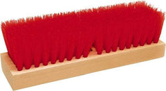 O-Cedar - 2" Bristle Length, Polypropylene Deck Scrub Brush - 10" Long x 3" Wide Head, 10" OAL, Red, Wood Block - A1 Tooling