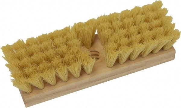 O-Cedar - 2" Bristle Length, Tampico Deck Scrub Brush - 10" Long x 3" Wide Head, 10" OAL, Beige, Wood Block - A1 Tooling