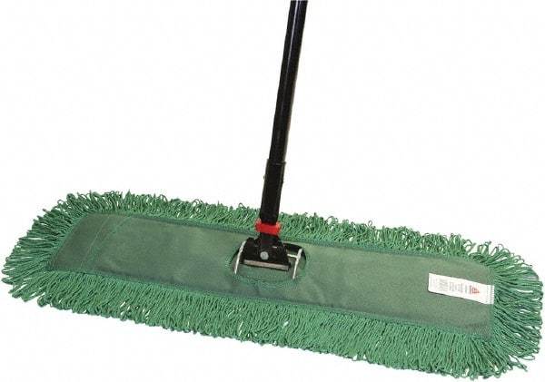 O-Cedar - 60" Long x 24" Wide Cotton & Metal Dust Mop Kit - White, Green & Black, Snap-On - A1 Tooling