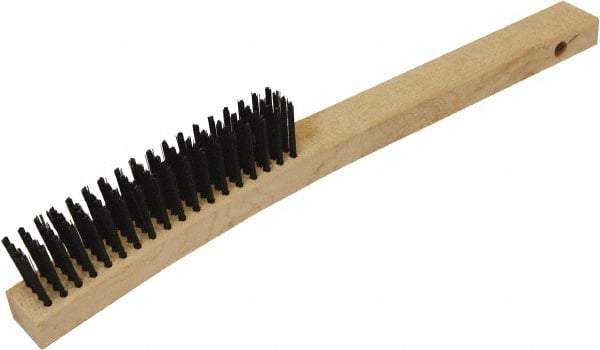 O-Cedar - 18 Rows, Steel Wire Brush - 10" Brush Length, 14" OAL, 1-1/8" Trim Length, Wood Curved Handle - A1 Tooling
