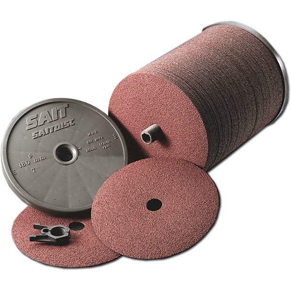 Sait - 4-1/2" Diam 7/8" Hole 16 Grit Fiber Disc - Aluminum Oxide, 11,000 Max RPM - A1 Tooling