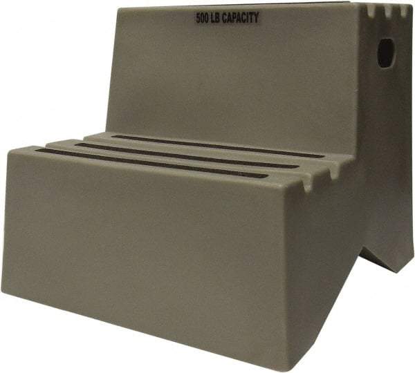 Diversified Plastics - 19-1/2" High x 18-1/8" Wide x 24-1/2" Deep, Gray Step Stool - 500 Lb Capacity - A1 Tooling