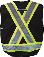 Viking - Size S Flame Resistant/Retardant Black Solid Surveyor's Vest - 37" Chest, ASTM F2302-08, CSA Z96-09 Class 1, Level FR, Snaps Closure, 8 Pockets, Polyester - A1 Tooling