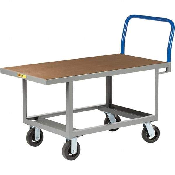 Little Giant - 2,000 Lb Capacity Steel Platform Truck - Steel Deck, 30" OAW, 60" Platform Length, Mold On Rubber Casters - A1 Tooling