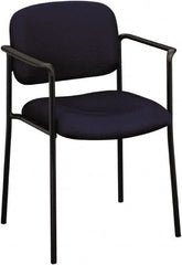 Basyx - Fabric Navy Stacking Chair - Black Frame, 23-1/4" Wide x 21" Deep x 32-3/4" High - A1 Tooling