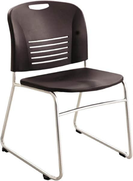 Safco - Plastic Black Stacking Chair - Silver Frame, 22-1/2" Wide x 19-1/2" Deep x 32-1/2" High - A1 Tooling