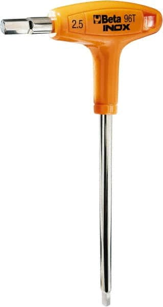 Beta - 4mm Hex, T-Handle Cushion Grip, Hex Key - 7" OAL, Stainless Steel, Metric System of Measurement - A1 Tooling