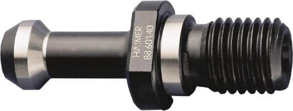 HAIMER - BT40 Taper, M16x2 Thread, 15° Angle Radius, Standard Retention Knob - 3/4" Knob Diam, 0.9055" Flange Thickness, 0.2756" Coolant Hole, Through Coolant - Exact Industrial Supply