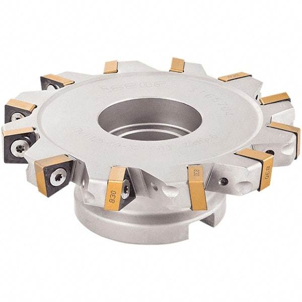 Iscar - Shell Mount B Connection, 0.62" Cutting Width, 1.378" Depth of Cut, 5" Cutter Diam, 1-1/4" Hole Diam, 12 Tooth Indexable Slotting Cutter - FDN-XN13 Toolholder, XNMU 13 Insert - A1 Tooling