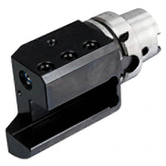 Iscar - Left Hand Cut, HSK100A Modular Connection, Square Shank Lathe Modular Clamping Unit - Through Coolant - Exact Industrial Supply