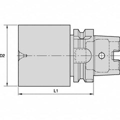 Kennametal - HSK50A Taper Shank, 63.8mm Diameter, Tool Holder Blank - 200mm Projection Gage Line to Nose End - Exact Industrial Supply