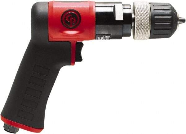 Chicago Pneumatic - 3/8" Keyless Chuck - Pistol Grip Handle, 3,000 RPM, 0.6 hp, 90 psi - A1 Tooling