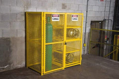 Illinois Engineered Products - Gas Cylinder Storage Cabinet - Steel, 60" Wide x 33-1/2" Deep x 65" High, Yellow - A1 Tooling