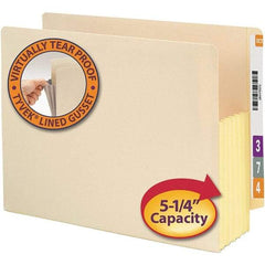 SMEAD - 12-3/8 x 9-1/2", Letter Size, Manila, Expansion Folders - Straight Tab Cut Location - A1 Tooling