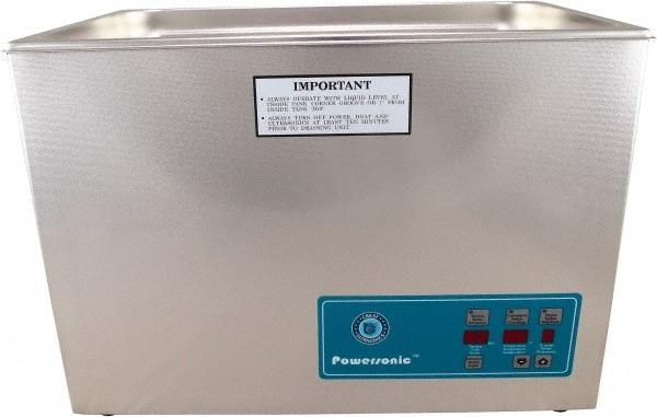 CREST ULTRASONIC - Bench Top Water-Based Ultrasonic Cleaner - 5.25 Gal Max Operating Capacity, Stainless Steel Tank, 10-5/8" High x 20-1/4" Long x 12-1/2" Wide, 230 Input Volts - A1 Tooling