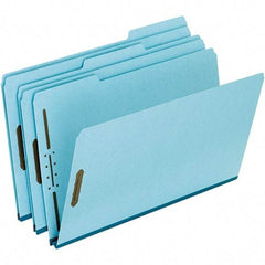 Pendaflex - 8-1/2 x 14", Legal, Blue, Classification Folders with Top Tab Fastener - 25 Point Stock, Assorted Tab Cut Location - A1 Tooling