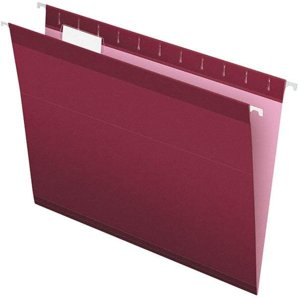 Pendaflex - 8-1/2 x 11", Letter Size, Burgundy, Hanging File Folder - 11 Point Stock, 1/5 Tab Cut Location - A1 Tooling