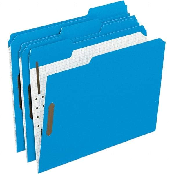 Pendaflex - 11-5/8 x 9-1/2", Letter Size, Blue, File Folders with Top Tab - 11 Point Stock, Assorted Tab Cut Location - A1 Tooling