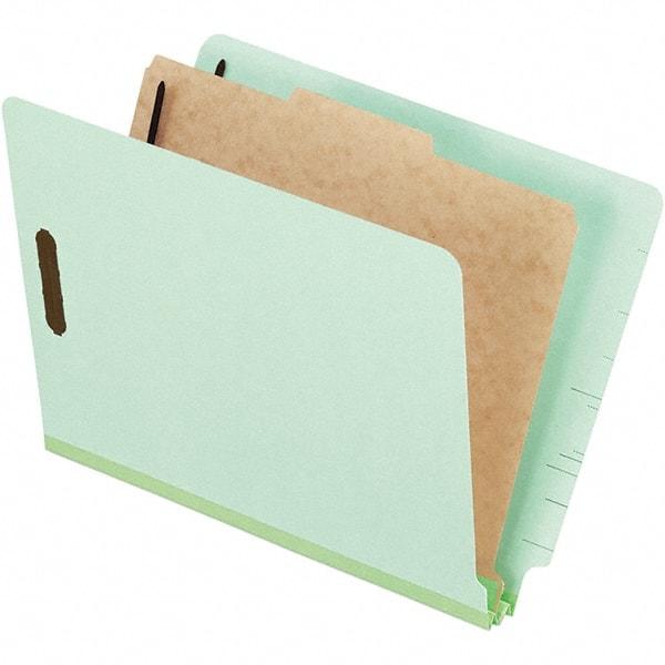 Pendaflex - 8-1/2 x 11", Letter Size, Pale Green, Classification Folders with Top Tab Fastener - 25 Point Stock, End Tab Cut Location - A1 Tooling