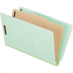 Pendaflex - 8-1/2 x 14", Legal, Pale Green, Classification Folders with End Tab Fastener - 25 Point Stock, End Tab Cut Location - A1 Tooling