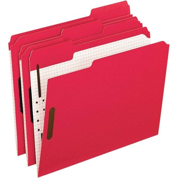 Pendaflex - 11-5/8 x 9-1/2", Letter Size, Red, File Folders with Top Tab - 11 Point Stock, Assorted Tab Cut Location - A1 Tooling