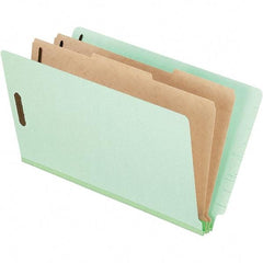 Pendaflex - 8-1/2 x 14", Legal, Pale Green, Classification Folders with End Tab Fastener - 25 Point Stock, End Tab Cut Location - A1 Tooling