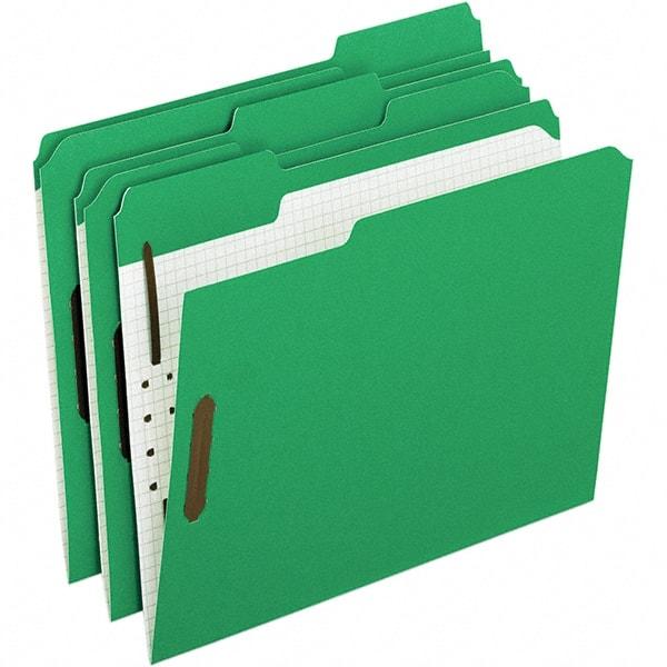 Pendaflex - 11-5/8 x 9-1/2", Letter Size, Green, File Folders with Top Tab - 11 Point Stock, Assorted Tab Cut Location - A1 Tooling