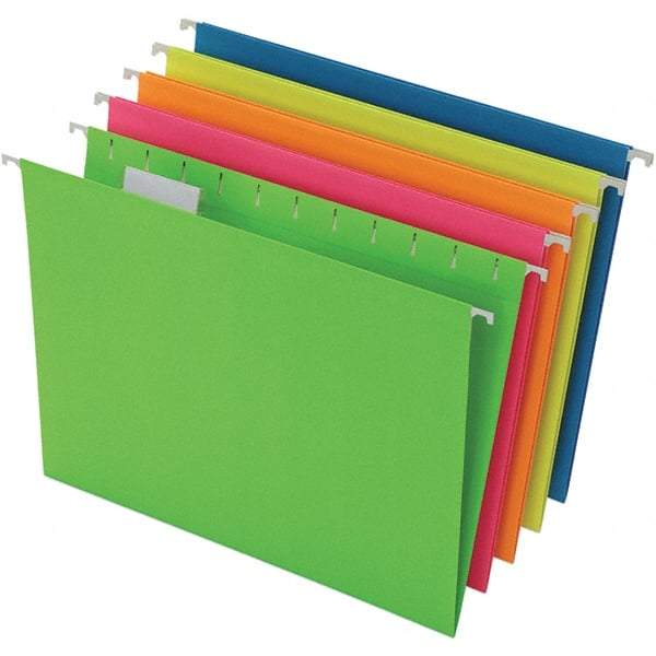 Pendaflex - 8-1/2 x 11", Letter Size, Assorted Colors, Hanging File Folder - 11 Point Stock, 1/5 Tab Cut Location - A1 Tooling