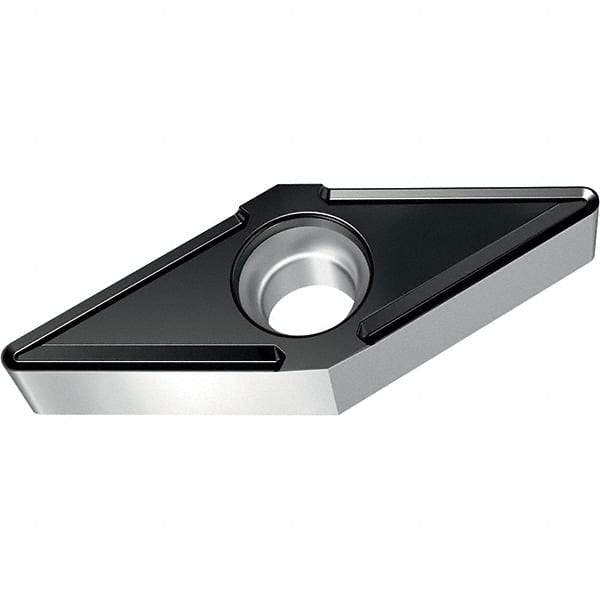 Walter - VBMT FP6 Grade WPP10S Turning Insert - TiCN+Al2O3+(TiCN) Finish, 35° Rhombic, 6.35mm Inscr Circle, 3.18mm Thick, 0.4mm Corner Radius - A1 Tooling