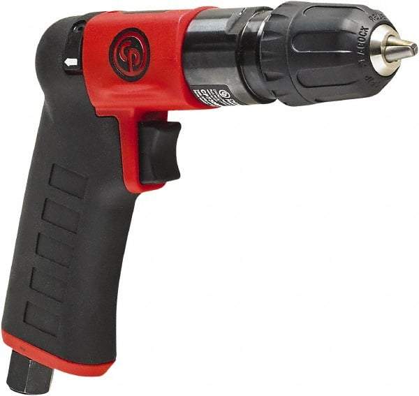 Chicago Pneumatic - 1/4" Reversible Keyless Chuck - Pistol Grip Handle, 2,800 RPM, 0.3 hp, 90 psi - A1 Tooling