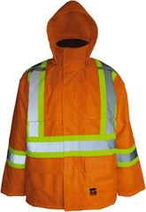 Viking - Size L, High Visibility Orange, Cold Weather, Jacket - 43" Chest, 2 Pockets, Detachable Hood, Hook & Loop Wrist - A1 Tooling