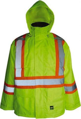 Viking - Size S, High Visibility Lime, Cold Weather, Jacket - 37" Chest, 2 Pockets, Detachable Hood, Hook & Loop Wrist - A1 Tooling