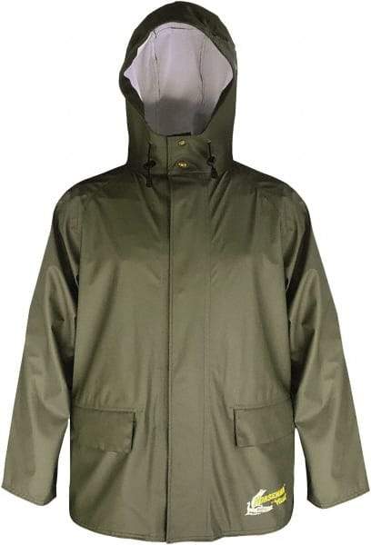 Viking - Size XL, Moss Green, Waterproof Jacket - 47" Chest, 2 Pockets, Detachable Hood, Snap at Wrist - A1 Tooling