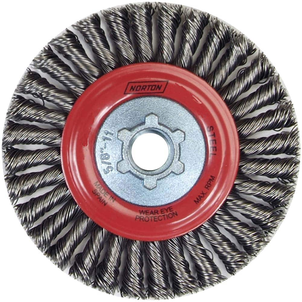 Norton - 9" OD, 5/8-11 Arbor Hole, Stringer Bead Carbon Wheel Brush - A1 Tooling