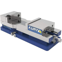 Kurt - 4" Jaw Width, 6-1/2" Jaw Opening Capacity, Horizontal Stationary Machine Vise - Manual Operation, 60 Lb Capacity, 1 Station, 14.56" Long x 84.47mm High x 1-15/64" Deep, 1.235" Jaw Height, 7,500 Lb Max Clamp Force, Ductile Iron - A1 Tooling