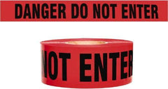 NMC - 135' Long x 3" Wide Roll, 100% Cotton, Red Barricade Tape - Message: Caution - Do Not Enter - A1 Tooling