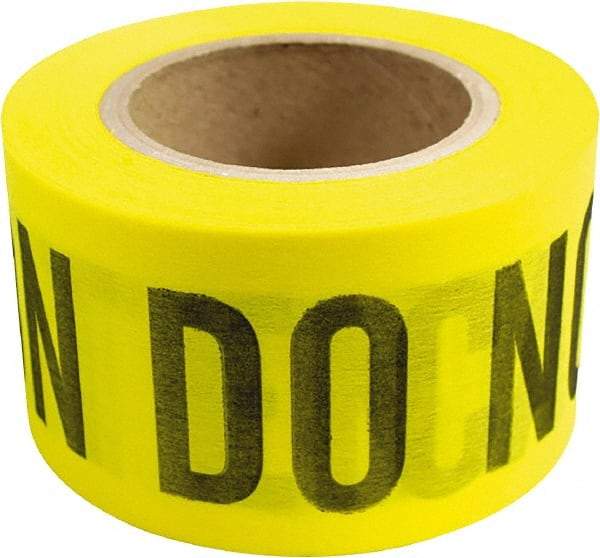 NMC - 135' Long x 3" Wide Roll, 100% Cotton, Yellow Barricade Tape - Message: Caution - Do Not Enter - A1 Tooling