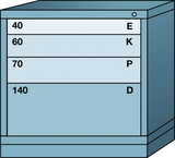 Table-Standard Cabinet - 4 Drawers - 30 x 28-1/4 x 30-1/8" - Single Drawer Access - A1 Tooling