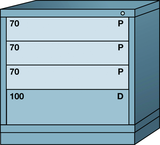 Table-Standard Cabinet - 4 Drawers - 30 x 28-1/4 x 30-1/8" - Multiple Drawer Access - A1 Tooling