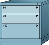 Table-Standard Cabinet - 3 Drawers - 30 x 28-1/4 x 30-1/8" - Multiple Drawer Access - A1 Tooling