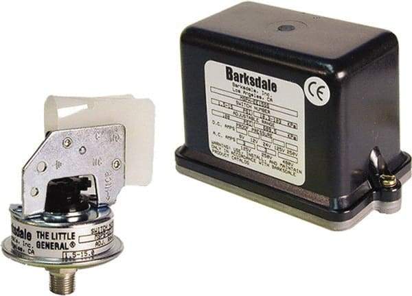 Barksdale - 0.5 to 5 psi Adjustable Range, 100 Max psi, Low Pressure Vacuum Switches - 1/8 NPT Male, Terminals, SPDT Contact, 304SS Wetted Parts, 2% Repeatability - A1 Tooling