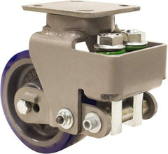 Hamilton - 6" Diam x 2" Wide, Polyurethane Mold on to Cast Iron Center Swivel Caster - 960 Lb Capacity, Top Plate Mount, 4" x 5" Plate, Sealed Precision Ball Bearing Bearing - A1 Tooling