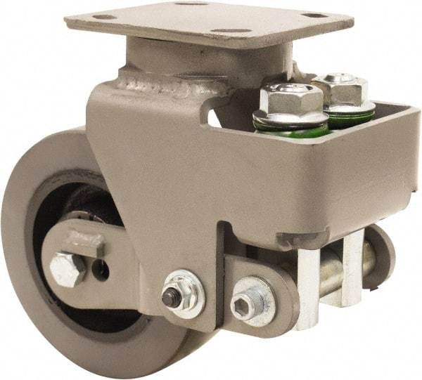 Hamilton - 6" Diam x 2" Wide, Polyurethane Mold on to Cast Iron Center Swivel Caster - 1,645 Lb Capacity, Top Plate Mount, 4" x 5" Plate, Sealed Precision Ball Bearing Bearing - A1 Tooling