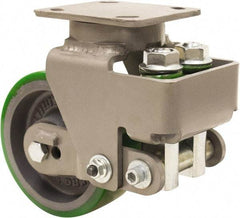 Hamilton - 6" Diam x 2" Wide, Polyurethane Mold on to Cast Iron Center Swivel Caster - 1,200 Lb Capacity, Top Plate Mount, 4" x 5" Plate, Sealed Precision Ball Bearing Bearing - A1 Tooling